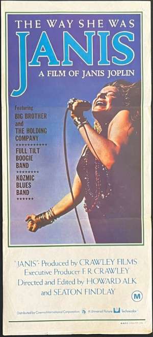 Janis Poster Daybill Original Rare 1975 Janis Jopiln Concert Documentary