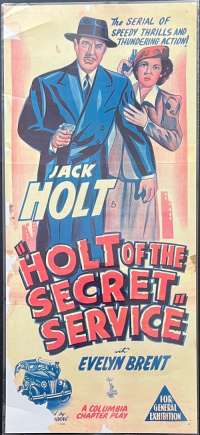 Holt Of The Secret Service Daybill Poster Original Laminated Jack Holt