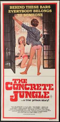 The Concrete Jungle Movie Poster Original Daybill 1982 RARE Sexploitation Prison
