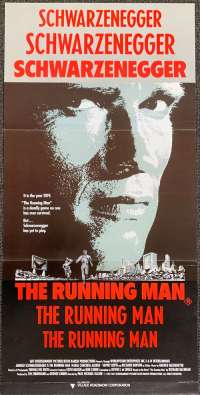 The Running Man Poster Original Daybill 1987 Arnold Schwarzenegger Sharon Stone