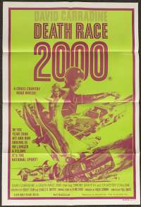Death Race 2000 Poster One Sheet Original 1975 Sylvester Stallone David Carradine