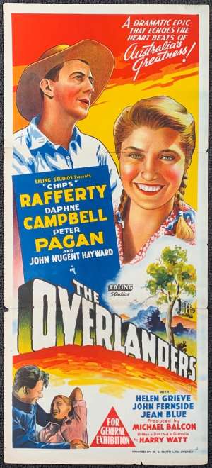 The Overlanders Poster Original Daybill Hand Litho 1946 Chips Rafferty Ealing Studios