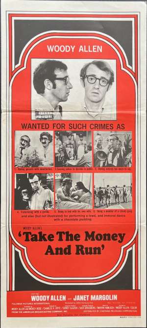 Take The Money And Run Poster Original Daybill 1969 Woody Allen Janet Margolin