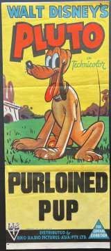 Pluto Poster Daybill Ultra Rare Original 1940s Stone Litho Walt Disney