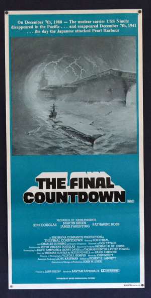 The Final Countdown Movie Poster Original Daybill Rolled Re-Issue Kirk Douglas