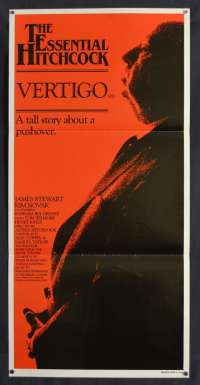 Vertigo Poster Original Daybill 1983 Re-Issue James Stewart Alfred Hitchcock