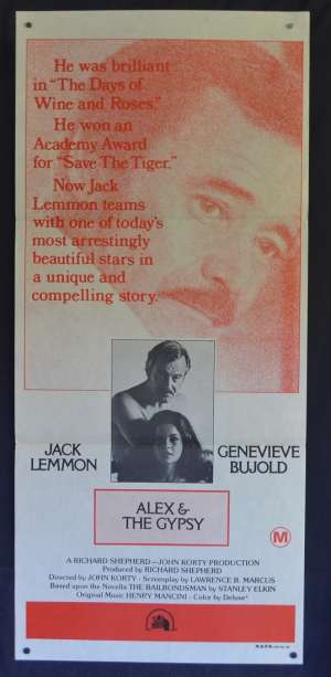 Alex &amp; The Gypsy Movie Poster Original Daybill 1976 Jack Lemmon Geneviève Bujold