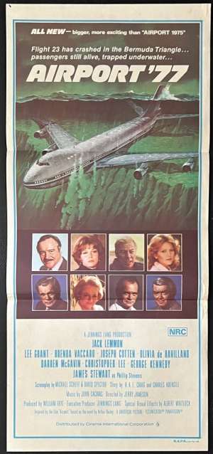 Airport 77 Poster Original Daybill 1977 Jack Lemmon Pilot 747 Disaster