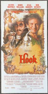 Hook Movie Poster Original Daybill 1991 Robin Williams Drew Struzan Art