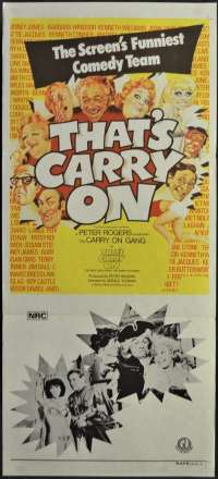 That's Carry On Movie Poster Original Daybill 1977 Kenneth Williams Barbara Windsor