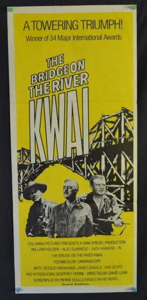 The Bridge On The River Kwai Poster Original Daybill 1970s RI Alec Guinness