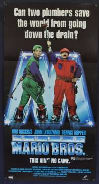 Super Mario Bros 1993 Daybill Movie Poster Bob Hoskins Dennis Hopper