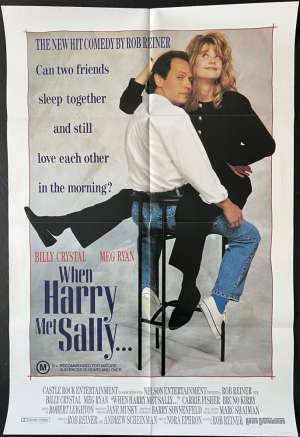 When Harry Met Sally Poster Original One Sheet 1989 Billy Crystal Meg Ryan Comedy