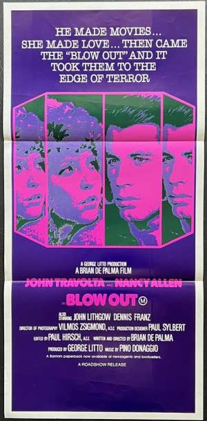 Blow Out Movie Poster Original Daybill John Travolta Nancy Allen Brian De Palma