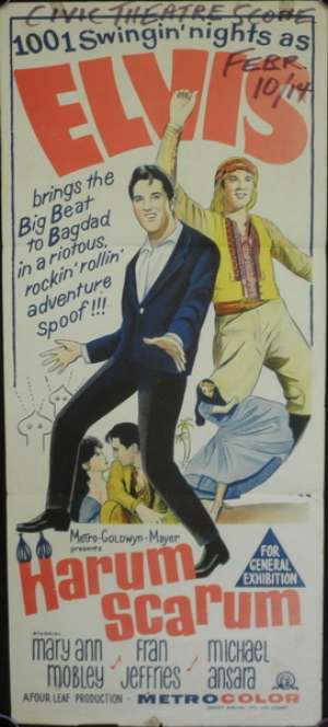 Harum Scarum Daybill Original Poster 1965 Elvis Presley