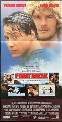 Point Break Poster Original Daybill 1991 Surfing Patrick Swayze Keanu Reeves