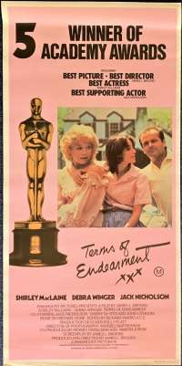 Terms Of Endearment Poster Original Daybill ROLLED Never Folded Shirley Maclaine