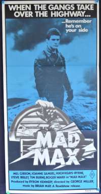Mad Max Movie Poster Original Daybill 1979 3rd Printing Mel Gibson
