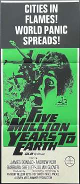 Five Million Years To Earth Poster Original Daybill 1967 Hammer Horror Andrew Keir