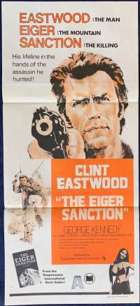 The Eiger Sanction Poster Original Daybill 1970&#039;s Re-Issue Clint Eastwood