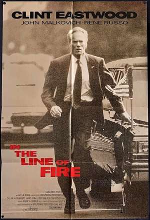 In The Line Of Fire Poster Original One Sheet 1993 Clint Eastwood CIA Agent