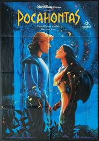 Pocahontas Movie Poster Original One Sheet 1995 Disney Mel Gibson