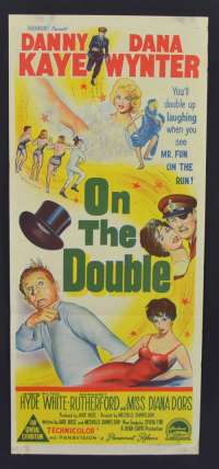 On The Double Poster Original Daybill Stone Litho 1961 Danny Kaye Diana Doors