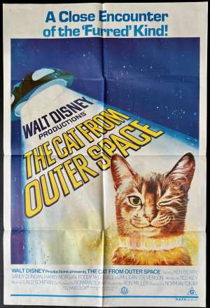 The Cat From Outer Space Poster One Sheet Original 1978 Ken Berry