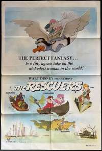 The Rescuers Poster One Sheet Original 1977 Rare First Release Disney