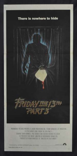 Friday The 13th Part 3 Movie Poster Original Daybill 1982 Slasher Jason