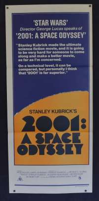 2001: A Space Odyssey movie poster Stanley Kubrick 1978 Re-Issue Daybill
