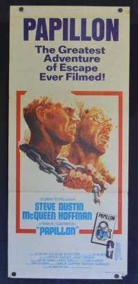 Papillon Poster Original Daybill 1973 Steve McQueen Dustin Hoffman
