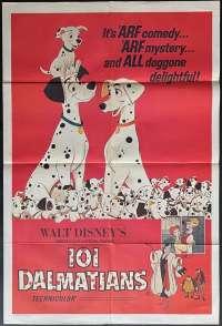 101 Dalmatians Poster One Sheet Original 1970's Re-Issue Rod Taylor