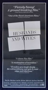 Husbands And Wives Poster Daybill Original 1992 Woody Allen Mia Farrow Judy Davis