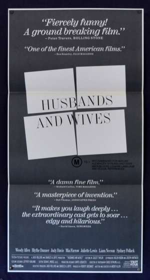 Husbands And Wives Poster Daybill Original 1992 Woody Allen Mia Farrow Judy Davis