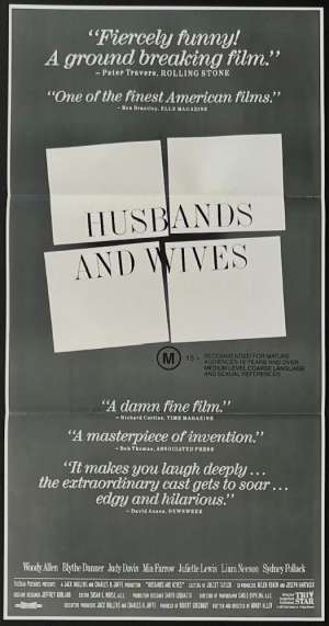 Husbands And Wives Poster Daybill Original 1992 Woody Allen Mia Farrow Judy Davis