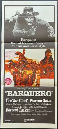 Barquero Poster Original Daybill 1970 Lee Van Cleef Warren Oats