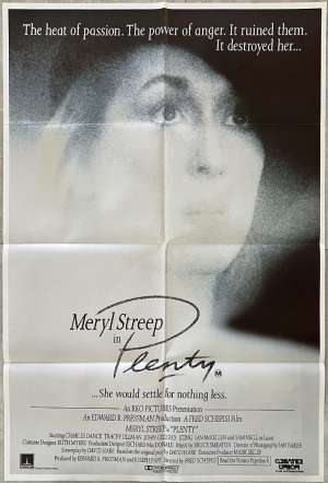 Plenty Poster One Sheet Original 1985 Meryl Streep Sam Neill