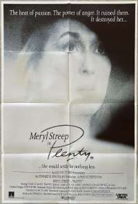 Plenty Poster One Sheet Original 1985 Meryl Streep Sam Neill