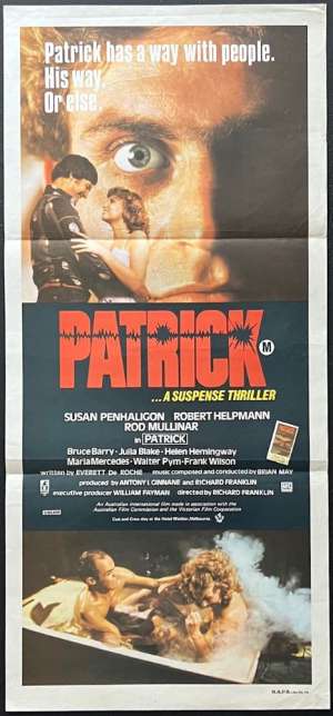 Patrick Poster Original Daybill 1978 Robert Helpman Susan Penhaligon