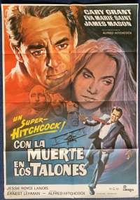 North By Northwest Poster Original Spanish One Sheet 1980 Re-Issue Hitchcock