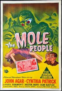 The Mole People 1956 Original One Sheet movie poster Horror Sci-Fi John Agar