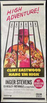 Hang &#039;Em High Poster Original Daybill 1968 Clint Eastwood Ben Johnson