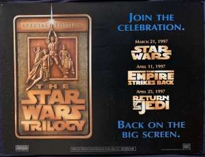 The Star Wars Trilogy Poster Original British Quad Advance 1997 Special Edition