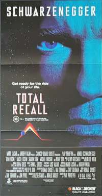 Total Recall Movie Poster Original Daybill Arnold Schwarzenegger Sharon Stone