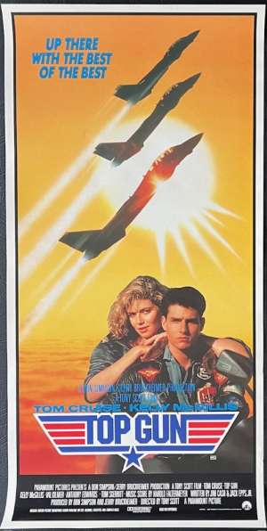 Top Gun Poster Original Movie Daybill Rolled 1986 Tom Cruise Tom Cat Jets