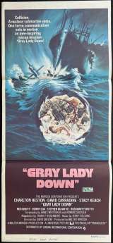 Gray Lady Down Movie Poster Daybill Charlton Heston Submarine Rescue