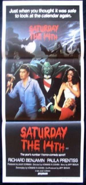Saturday The 14th Poster Original Daybill 1981 Paula Prentiss Horror Spoof
