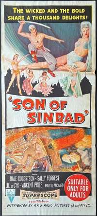 Son Of Sinbad 1955 Daybill movie poster RKO Dale Robertson Vincent Price