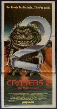 Critters 2 The Main Course Poster Original Daybill 1988 Scott Grimes Soyka Art